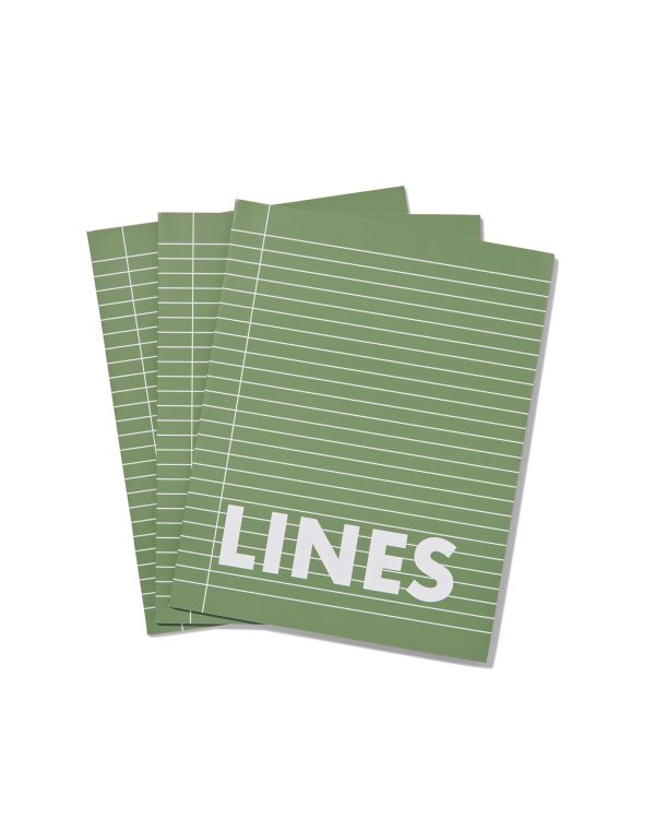 HEMA Schriften Groen A5 Gelinieerd - 3 Stuks