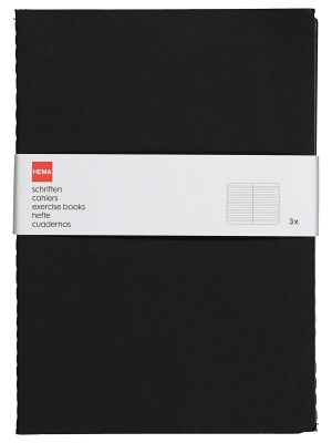 HEMA Schriften A5 Gelinieerd Zwart - 3 Stuks