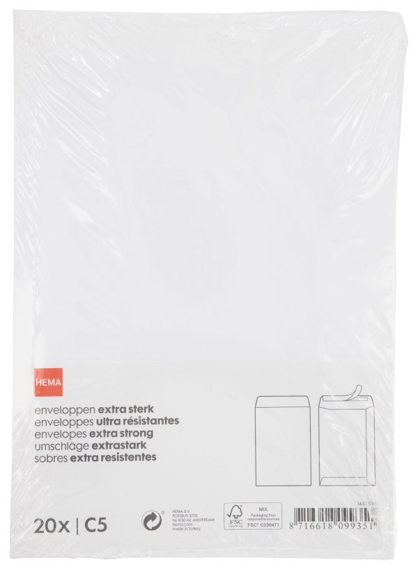 HEMA Enveloppen C5 - 20 Stuks (wit)