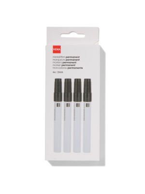 HEMA Merkstiften Permanent Zwart - 4 Stuks
