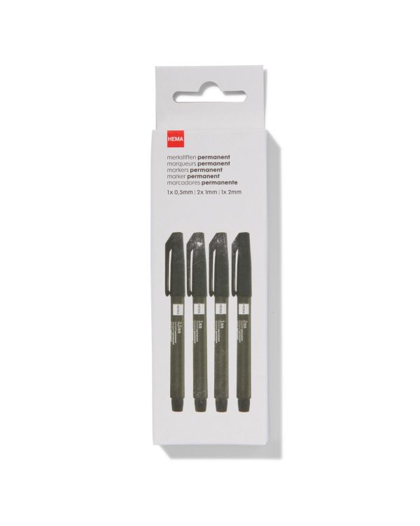 HEMA Markers Permanent 05-1-2mm - 4 Stuks