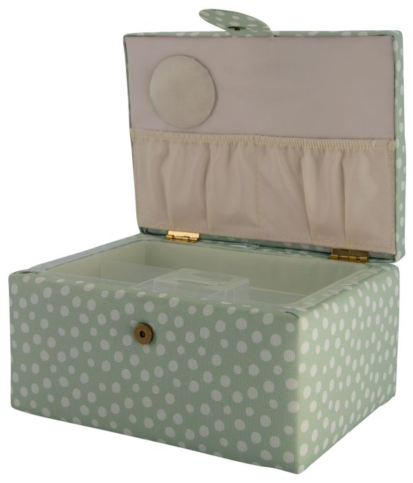 HEMA Naaidoos 18x24x12 Groen Met Stippen