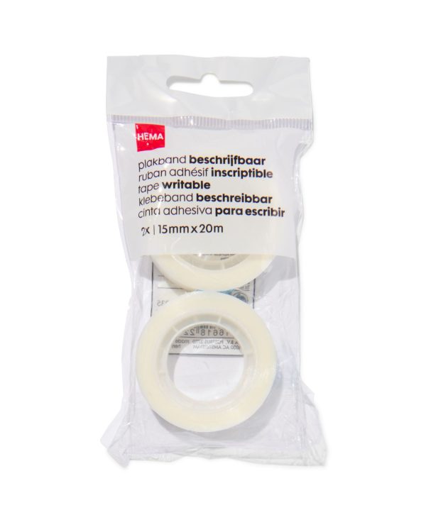 HEMA Beschrijfbaar Plakband - 2 Stuks