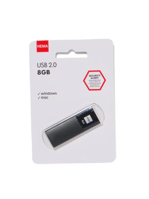 HEMA USB Stick 2.0 8GB Zwart