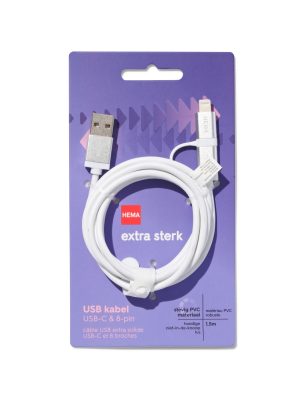 HEMA USB Laadkabel 8-pin & Type C
