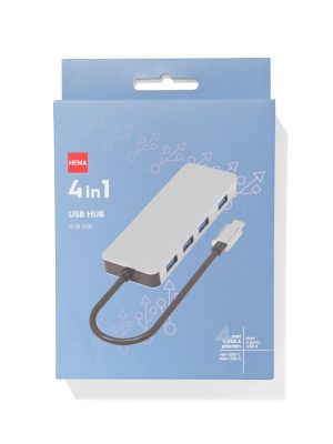 HEMA USB C Hub Grijs