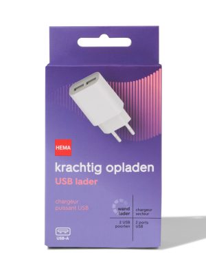 HEMA USB Oplader 2.1A Wit