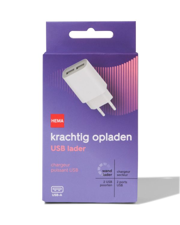 HEMA USB Oplader 2.1A Wit
