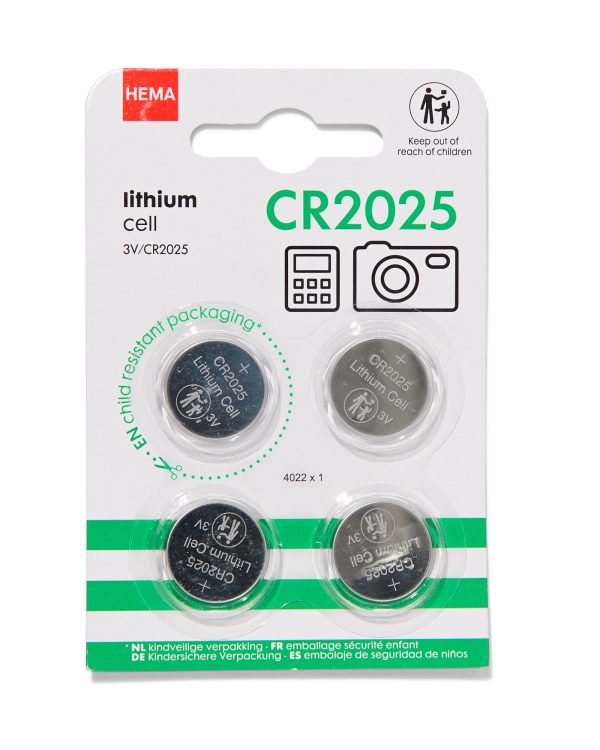 HEMA CR2025 Lithium Batterijen - 4 Stuks