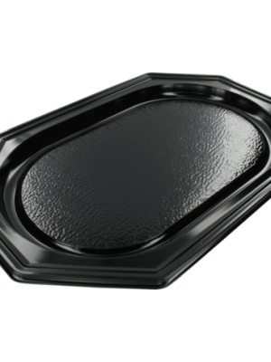 Schaal | cateringschaal | gerecycled PET | 8-hoekig | 350x250x25mm | zwart | 10 stuks