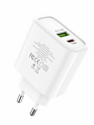 Hoco C57A Dual snellader met 2 poorten voor USB-C en USB-A