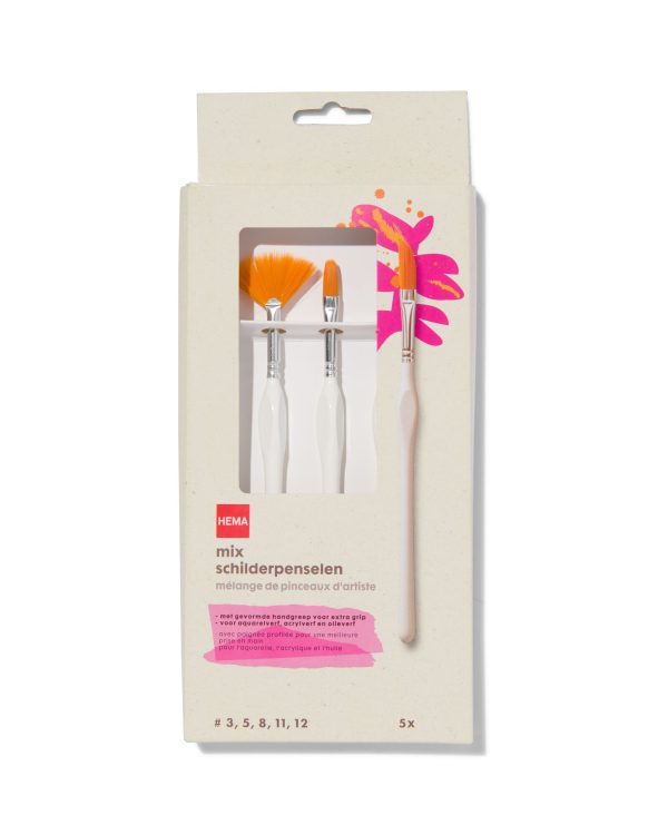 HEMA Schilderpenselen Met Diverse Punt - 5 Stuks