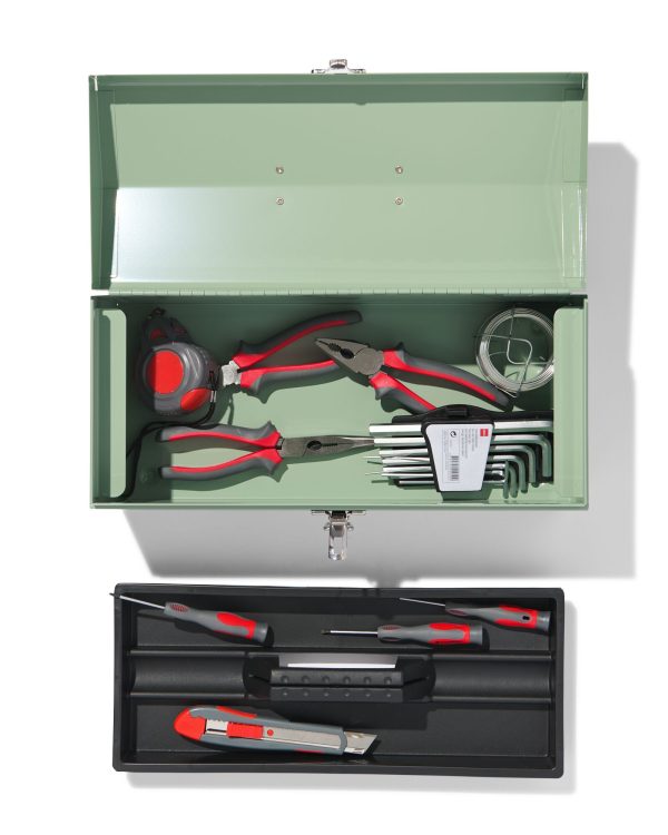 HEMA Gereedschapskist 18x41x19 Metaal Groen