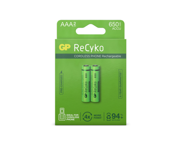 GP NiMH oplaadbare AAA Micro penlite (650mAh), blister 2