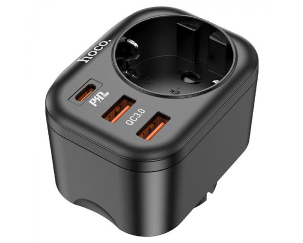 Hoco PD20W Multifunctional Socket 2x USB 1x USB-C Black