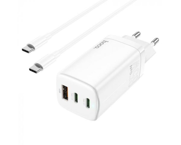 Hoco 65W Snellader 3 poorten 1x USB-A 2x USB-C