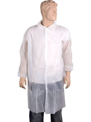 ComFort Bezoekersjas | PP | Drukknoop | wit | 50 stuks