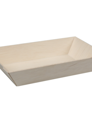 Depa® Schaal | hout | rechthoekig | 155x85x28mm | naturel | 50 stuks