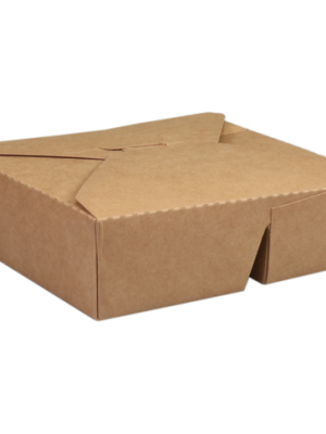 Biodore Bak | Kraftpapier + PLA | 2-vaks | maaltijdbox | 168x138x51mm | bruin | 50 stuks