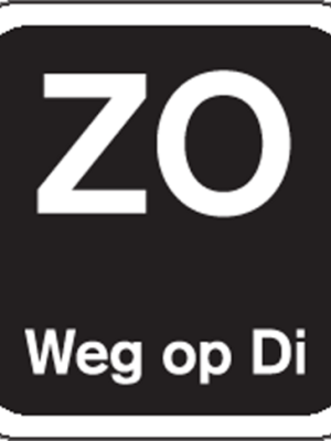 Label | ZO weg op | papier | afwasbaar | 19x19mm | zwart | rol à 1000 stuks