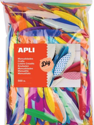 Apli pluimen, zakje met 500 stuks in geassorteerde kleuren