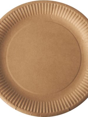 Bord "pure", rond, bruin, diameter 23 cm, uit karton, pak van 50 stuks
