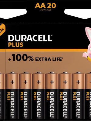 Duracell batterij Plus 100% AA, blister van 20 stuks