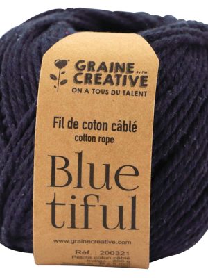 Graine Créative Macramé touw, ft 2,5 mm x 80 m, indigo
