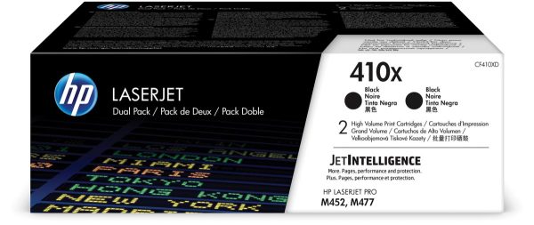 HP toner 410X, 6 500 pagina&apos;s, OEM CF410XD, zwart, pak van 2 stuks