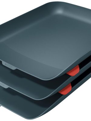 Leitz Cosy brievenbakje, grijs, set van 3 stuks