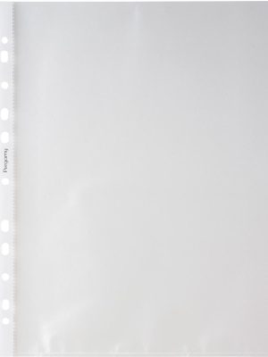 Pergamy geperforeerde showtas, ft A4, 11-gaatsperforatie, gekorrelde PP van 50 micron, pak van 100 stuks