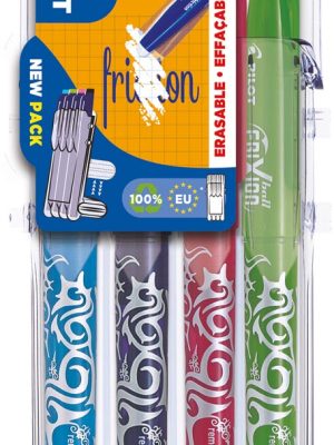Pilot gelroller Frixion Ball 2 Go, blister met 4 stuks in geassorteerde kleuren