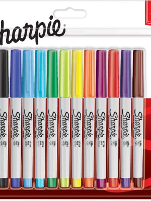 Sharpie permanente marker, extra fijn, blister van 12 stuks in geassorteerde kleuren