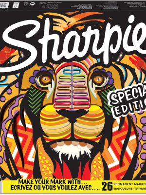 Sharpie permanente marker Leeuw, fijn en extra fijn, doos van 26 stuks in geassorteerde kleuren
