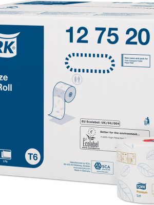 Tork Premium toiletpapier soft, mid-size, 2-laags, systeem T6, wit, pak van 27 rollen