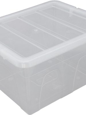 Whitefurze Spacemaster opbergdoos 32 liter, pak van 3 stuks, transparant