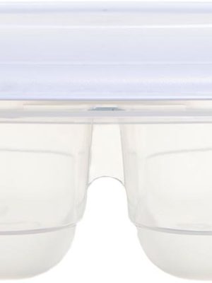 Whitefurze Twin vershouddoos 2,5 liter, met 2 compartimenten, transparant met wit deksel