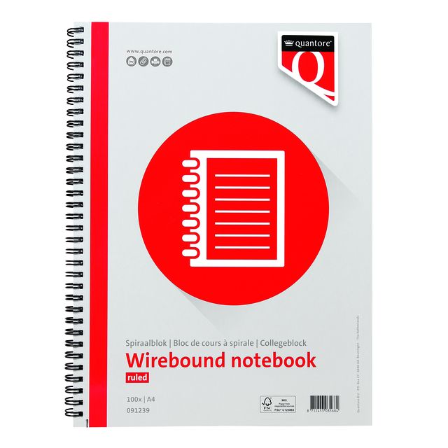Spiraalblok quantore a4 lijn spiraal 200pag 70gr 1 Spiraalblok quantore a4 lijn spiraal 200pag 70gr