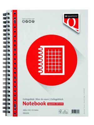 Collegeblok quantore a4 ruit 10mm 23-gaats 200pg | 5 stuks