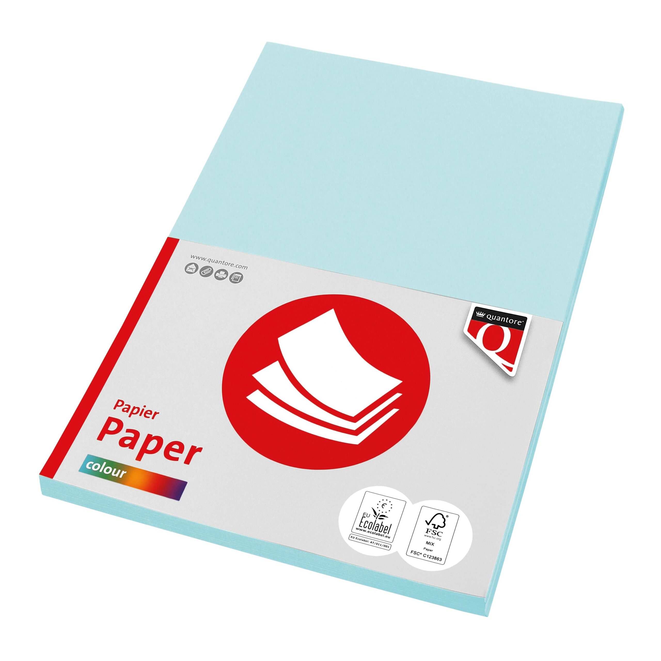 Kopieerpapier quantore col-100 a4 80gr lichtblauw | 10 stuks 1 Kopieerpapier quantore col-100 a4 80gr lichtblauw | 10 stuks