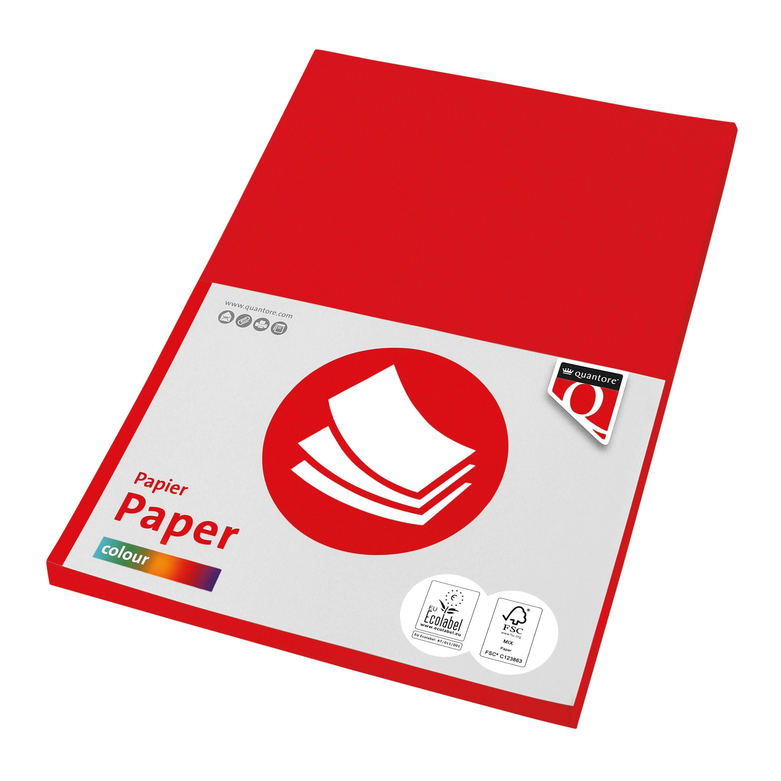 Kopieerpapier quantore col-50 a4 160gr felrood 1 Kopieerpapier quantore col-50 a4 160gr felrood