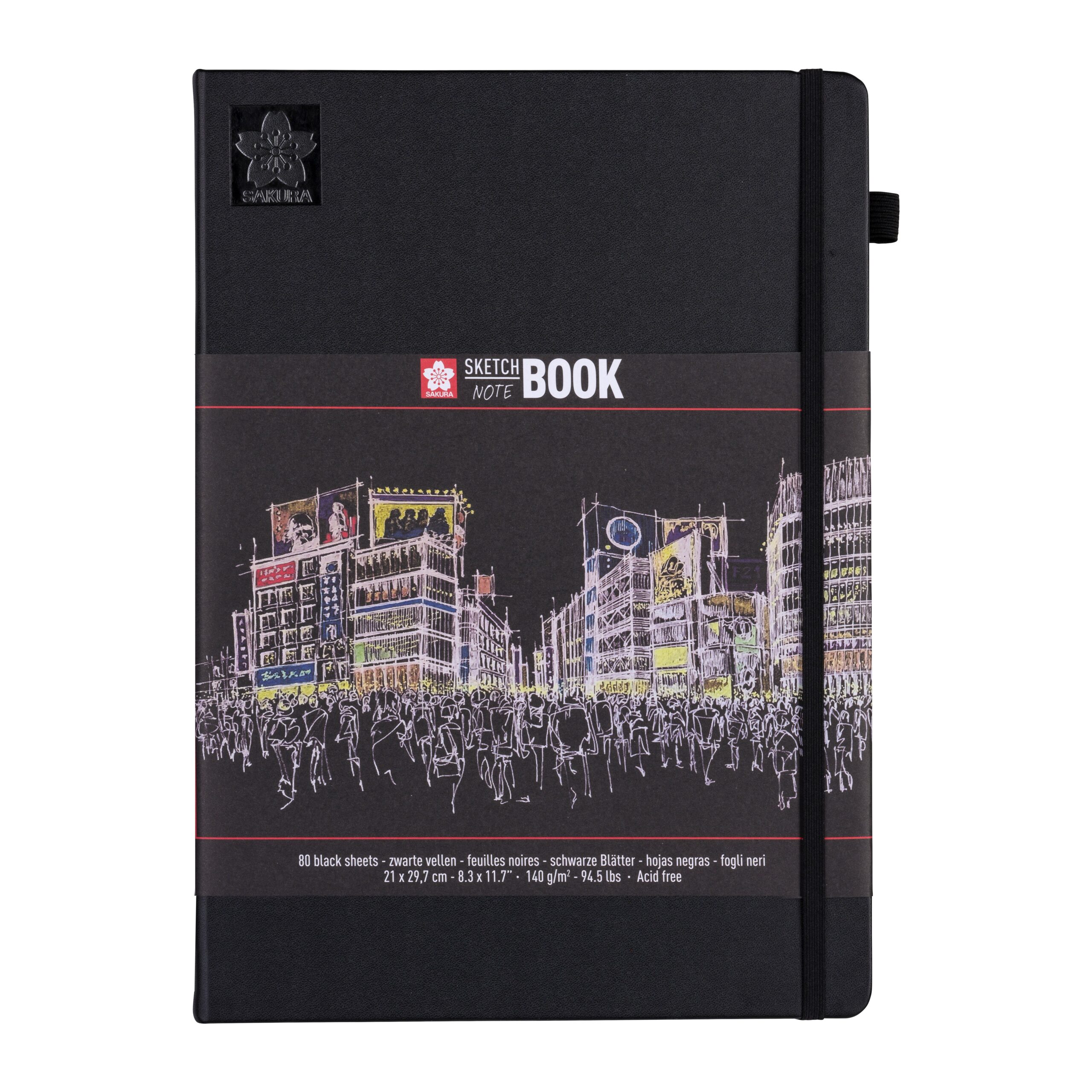 Schetsboek sakura 80 zwarte vellen 210x297mm zwart | 5 stuks 1 Schetsboek sakura 80 zwarte vellen 210x297mm zwart | 5 stuks
