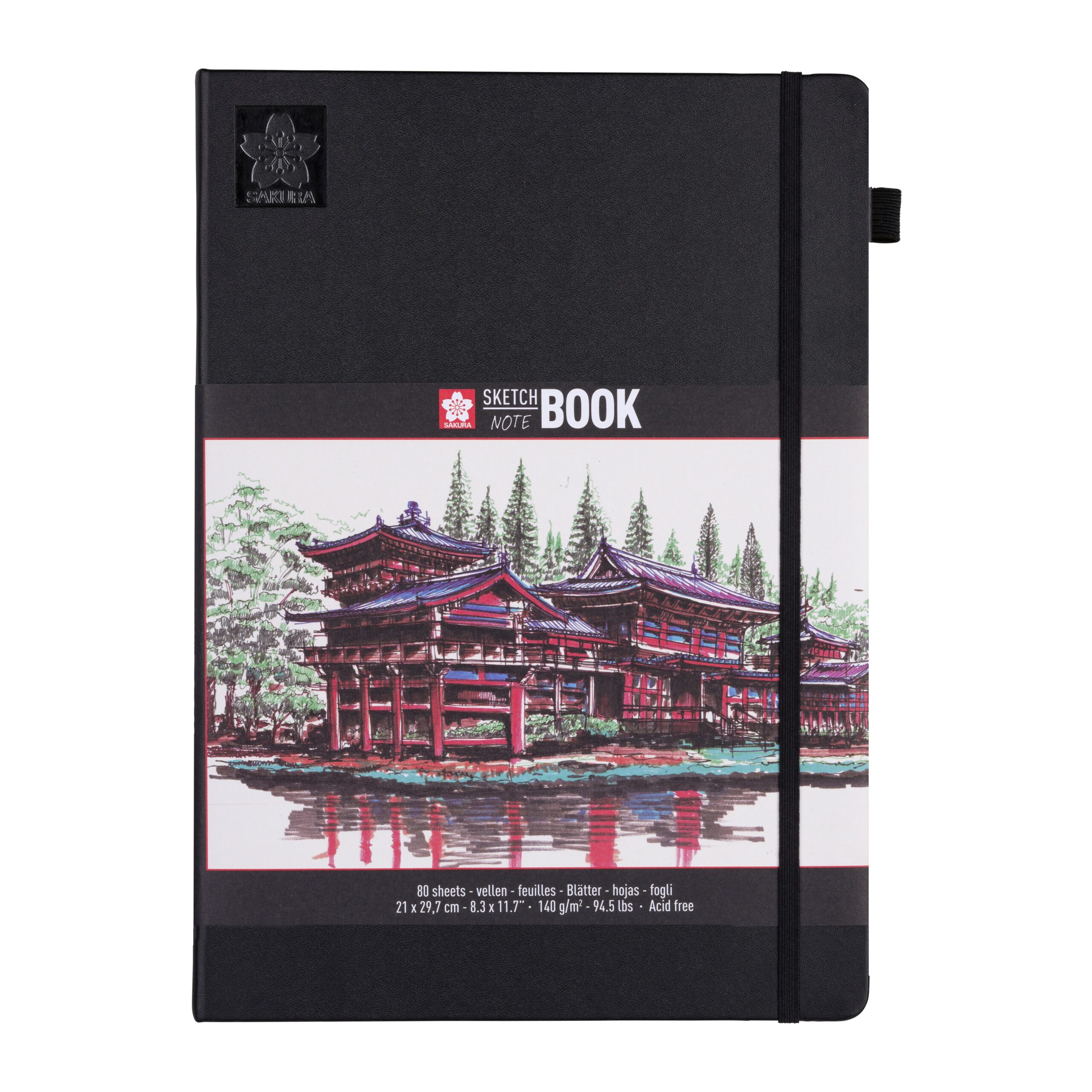 Schetsboek sakura 80 witte vellen 210x297mm zwart | 5 stuks 1 Schetsboek sakura 80 witte vellen 210x297mm zwart | 5 stuks