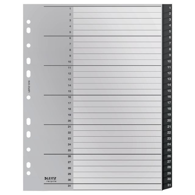 Tabblad leitz recycle a4 1-31 extra breed pp | 50 stuks 1 Tabblad leitz recycle a4 1-31 extra breed pp | 50 stuks