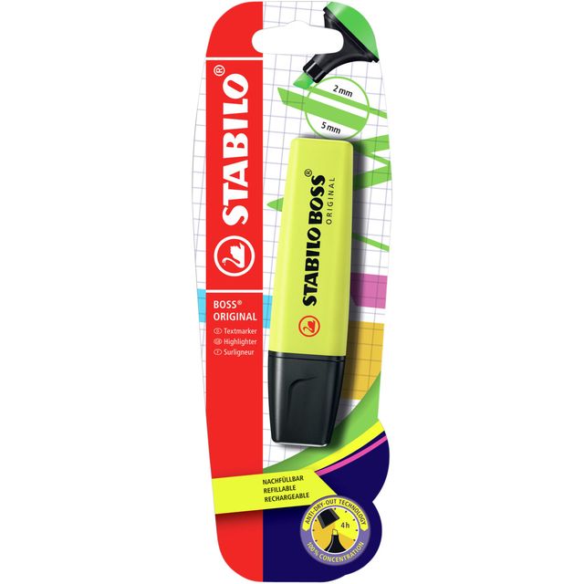 Markeerstift stabilo boss 70/24 geel blister | 10 stuks 1 Markeerstift stabilo boss 70/24 geel blister | 10 stuks