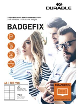 Naambadge etiket durable 8363 badgefix 46x105mm zk