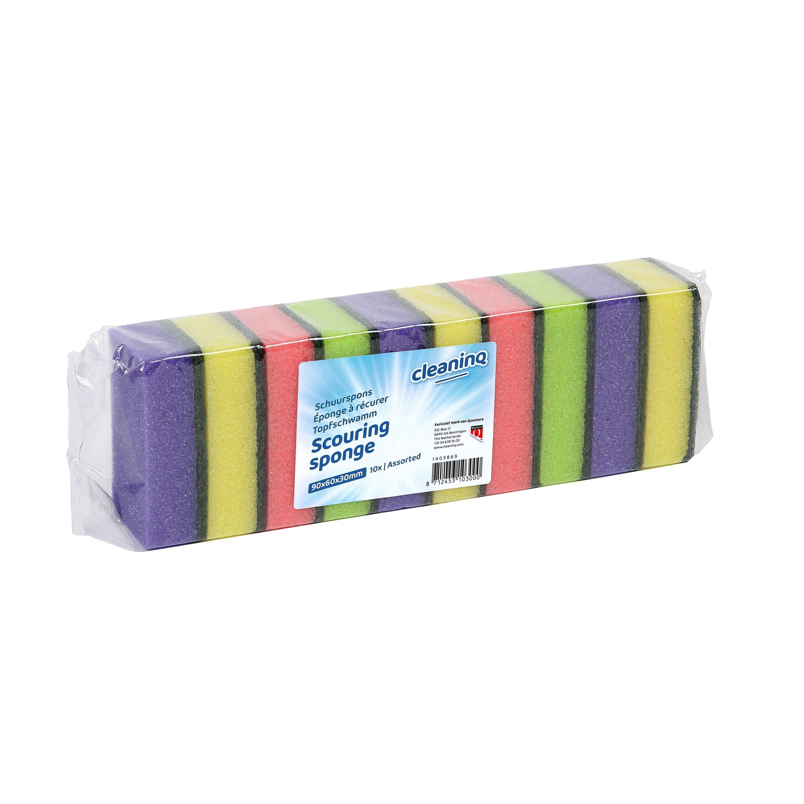 Schuurspons cleaninq assorti 90x60x30mm 10st 1 Schuurspons cleaninq assorti 90x60x30mm 10st