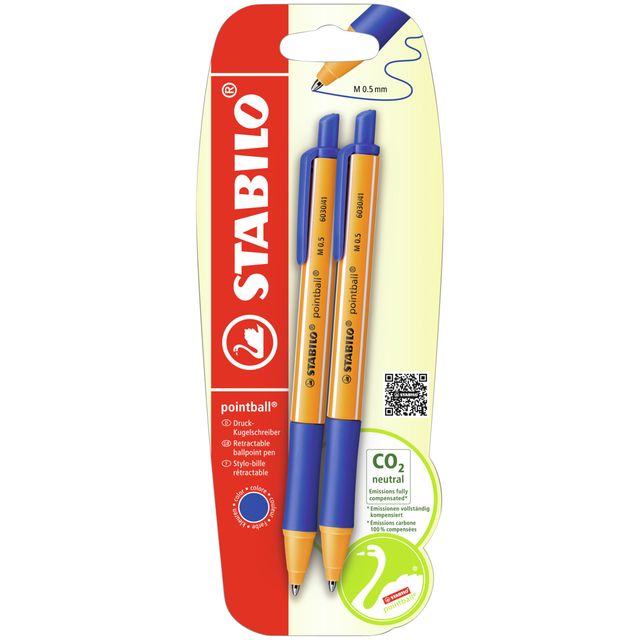 STABILO B-43716-10 balpen Blauw Intrekbare balpen met klembevestiging 2 stuk(s) 1 STABILO B-43716-10 balpen Blauw Intrekbare balpen met klembevestiging 2 stuk(s)