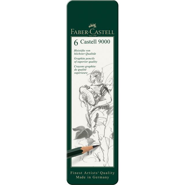 Potlood faber-castell 9000 6 hardheden 1 Potlood faber-castell 9000 6 hardheden