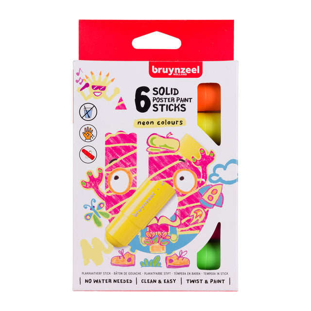 Verfstift bruynzeel kids 6st ass neon 1 Verfstift bruynzeel kids 6st ass neon